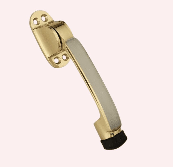 Heavy-Duty Brass Door Stoppers Wall Floor Mount, Corrosion-Resistant Door Bumpers and Holders for Residential Commercial Doors, Durable Impact-Resistant Fittings